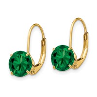 14K 7mm Yellow Gold Round Mount St. Helens Leverback Earrings view 2