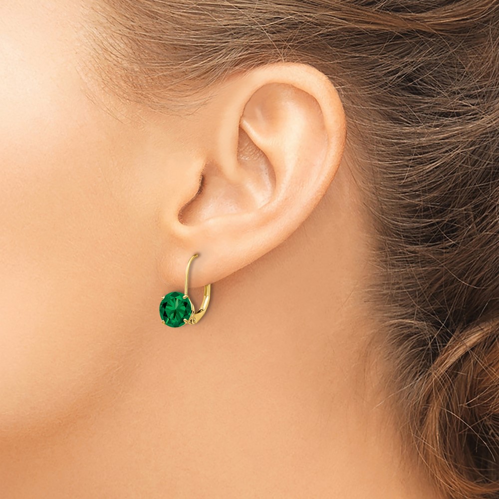 14k 7mm Mount St. Helens Leverback Earrings (XLB113MS)