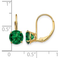 14K 7mm Yellow Gold Round Mount St. Helens Leverback Earrings view 4