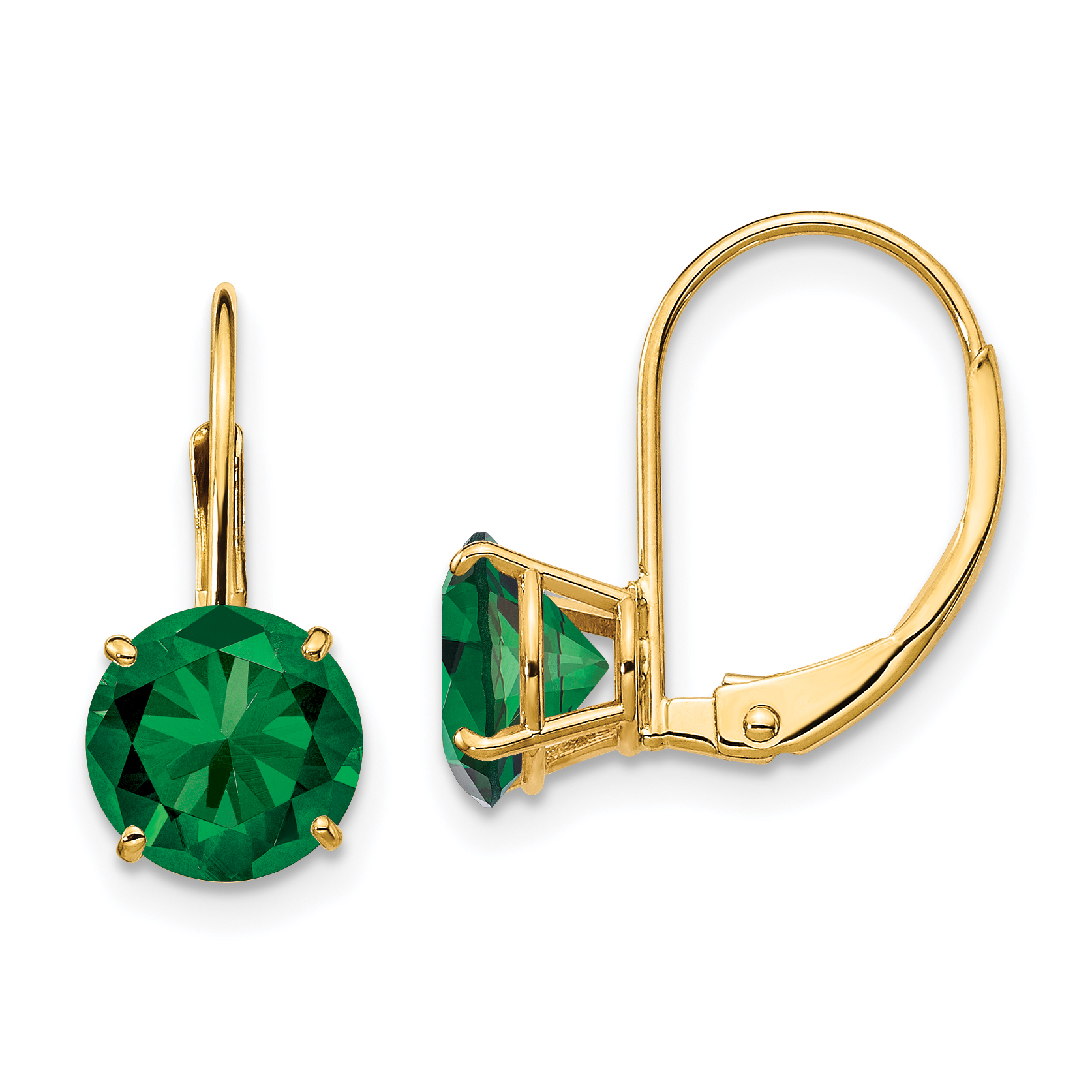 14k 7mm Mount St. Helens Leverback Earrings (XLB113MS)