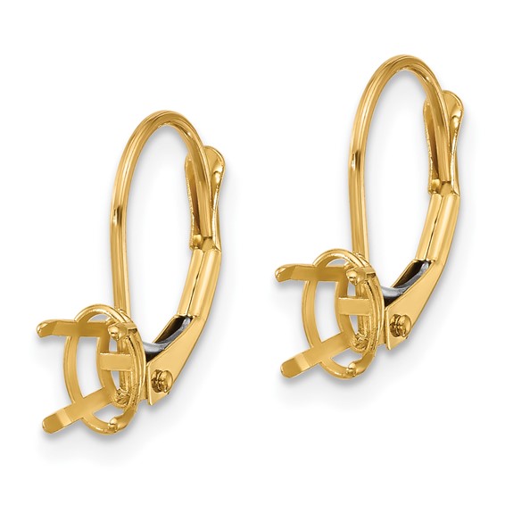 14k 6x4mm Oval Leverback Earring Mountings