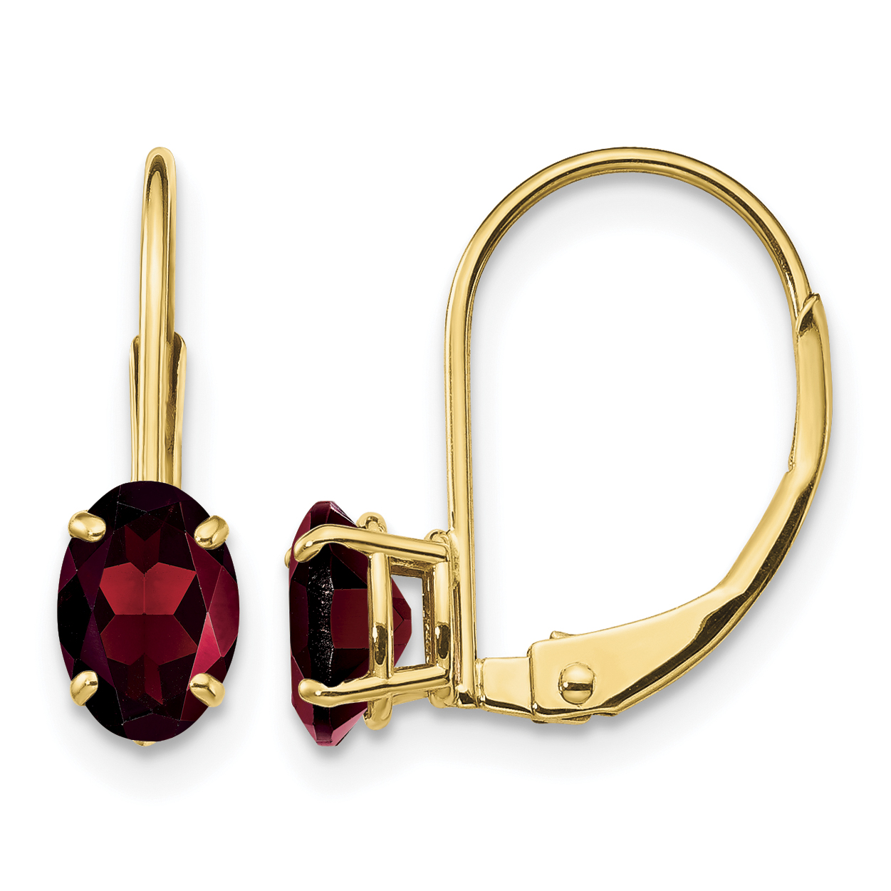 14k 6x4mm Oval Garnet Leverback Earrings (XLB114GA)