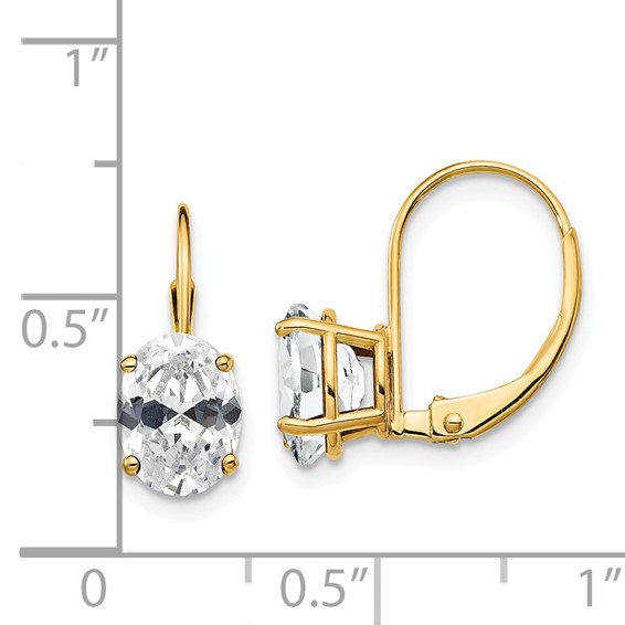 14k 8x6mm Oval Leverback Earring Mountings