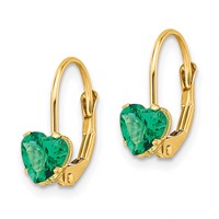 14K 5mm Yellow Gold Heart Mount St. Helens Leverback Earrings view 2