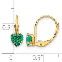 14K 5mm Yellow Gold Heart Mount St. Helens Leverback Earrings view 4