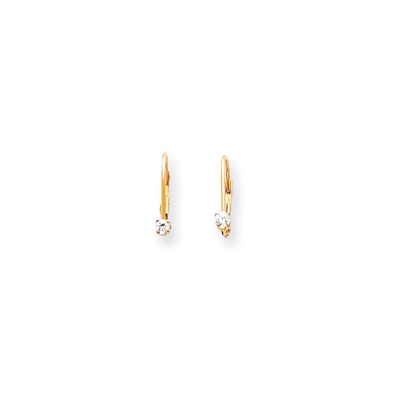 14k AAA Diamond leverback earring