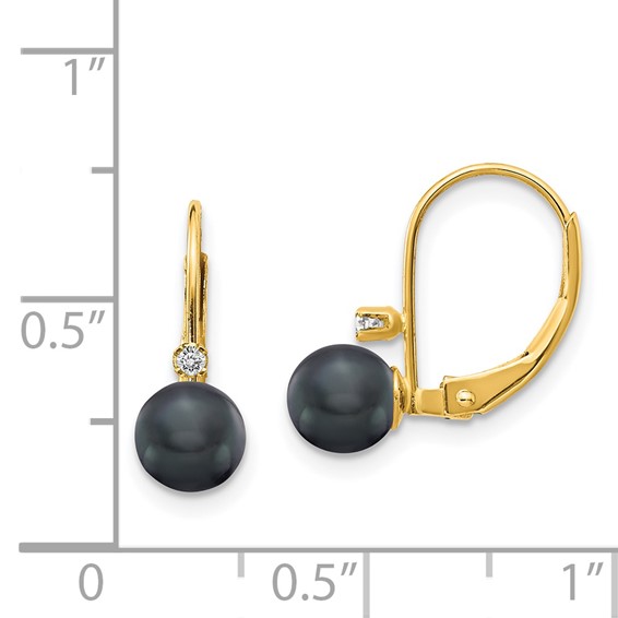 FWC Pearl & Diamond Leverback Earrings