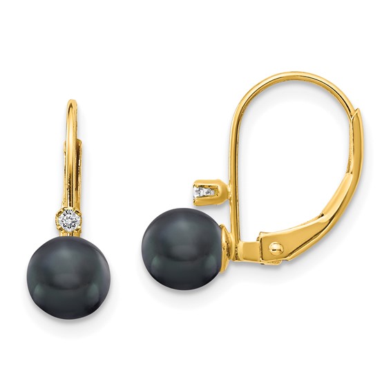 FWC Pearl & Diamond Leverback Earrings
