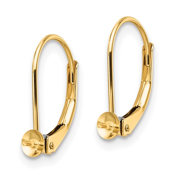 14k 5-5.5mm Pearl Leverback Earring Mounting