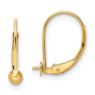 14k 5-5.5mm Pearl Leverback Earring Mounting