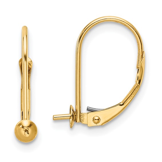 14k 6-6.5mm Pearl Leverback Earring Mounting
