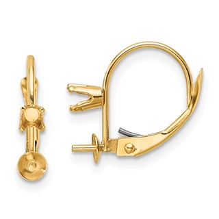 14k 7-7.5mm Pearl & Diamond Leverback Earring Mounting