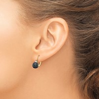 14K Yellow Gold 7-8mm Black Near-Round Freshwater Cultured Pearl and.17 Carat AA Diamond Leverback Earrings view 3