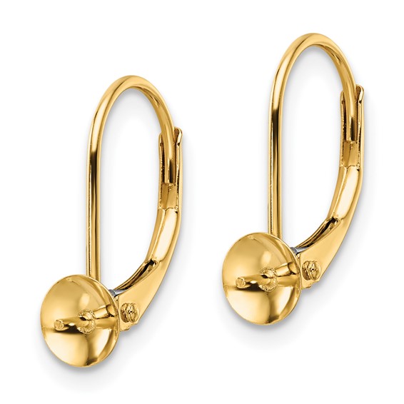 14k 7-7.5mm Pearl Leverback Earring Mounting