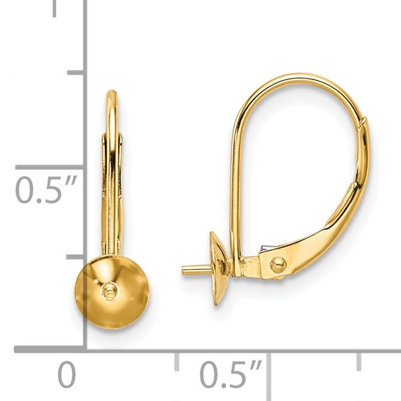 14k 7-7.5mm Pearl Leverback Earring Mounting