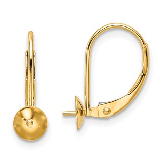 14k 7-7.5mm Pearl Leverback Earring Mounting