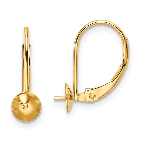 14k 7-7.5mm Pearl Leverback Earring Mounting