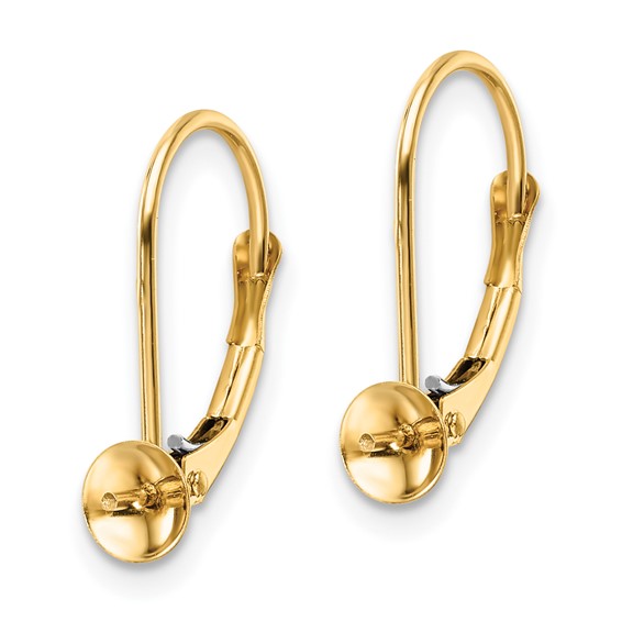 14k 8-8.5mm Pearl Leverback Earring Mounting