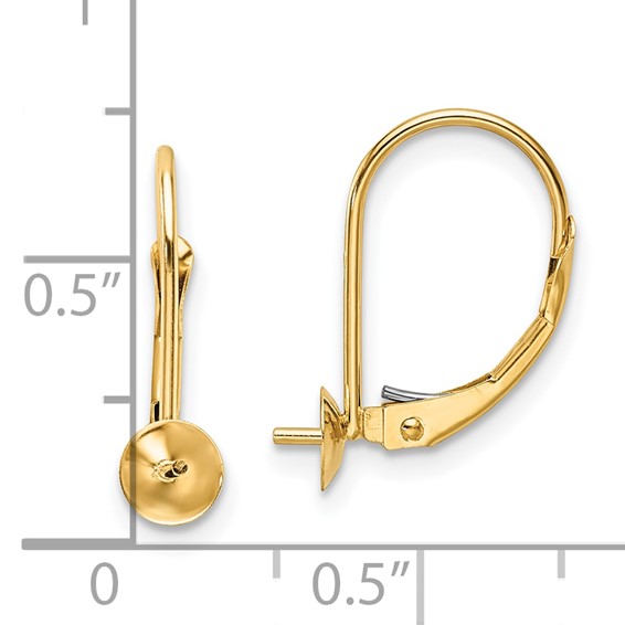 14k 8-8.5mm Pearl Leverback Earring Mounting