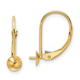 14k 8-8.5mm Pearl Leverback Earring Mounting