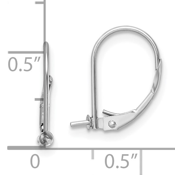 14k White Gold 5-5.5mm Pearl Leverback Earring Mounting