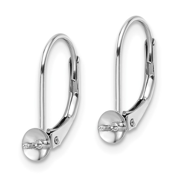 14k White Gold 6-6.5mm Pearl Leverback Earring Mounting
