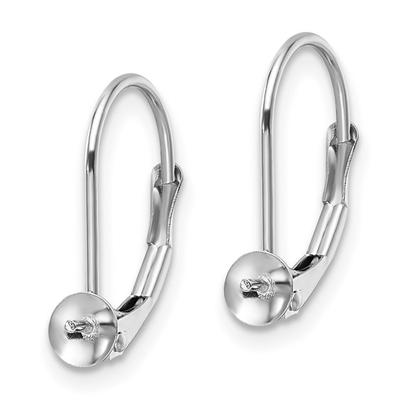 14k White Gold 7-7.5mm Pearl Leverback Earring Mounting