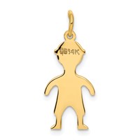 14K Yellow Gold .011 Depth Engravable Boy Charm view 4