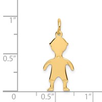14K Yellow Gold .011 Depth Engravable Boy Charm view 3