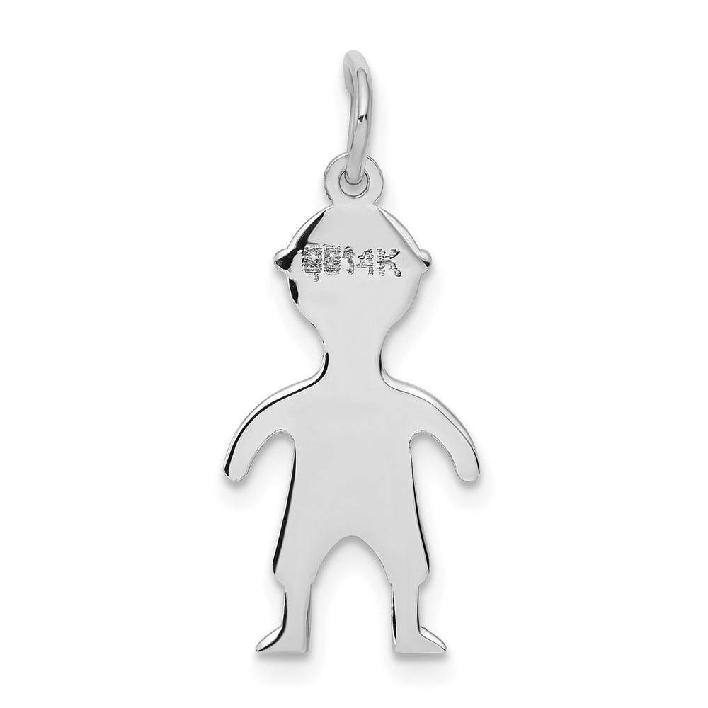 14k White Gold .018 Depth Engravable Boy Charm (XM100/18W)