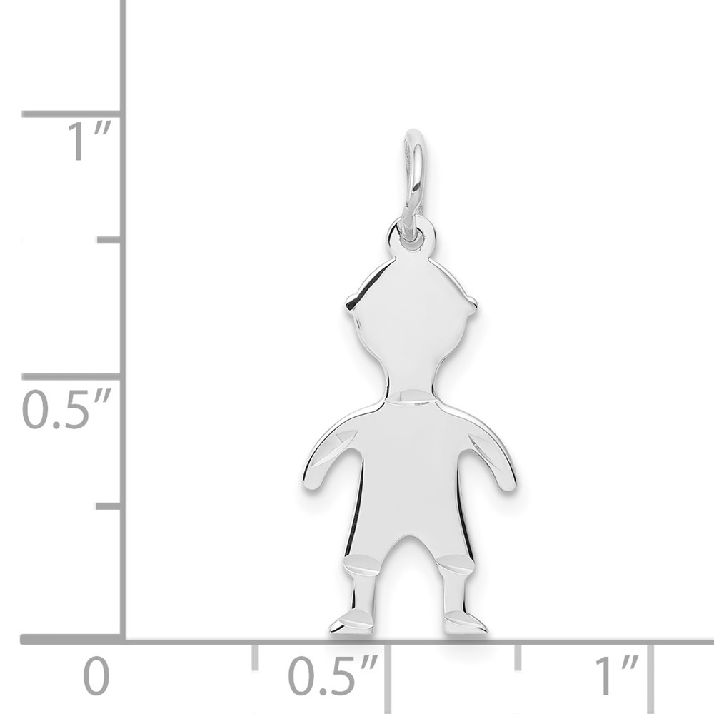 14k White Gold .018 Depth Engravable Boy Charm (XM100/18W)