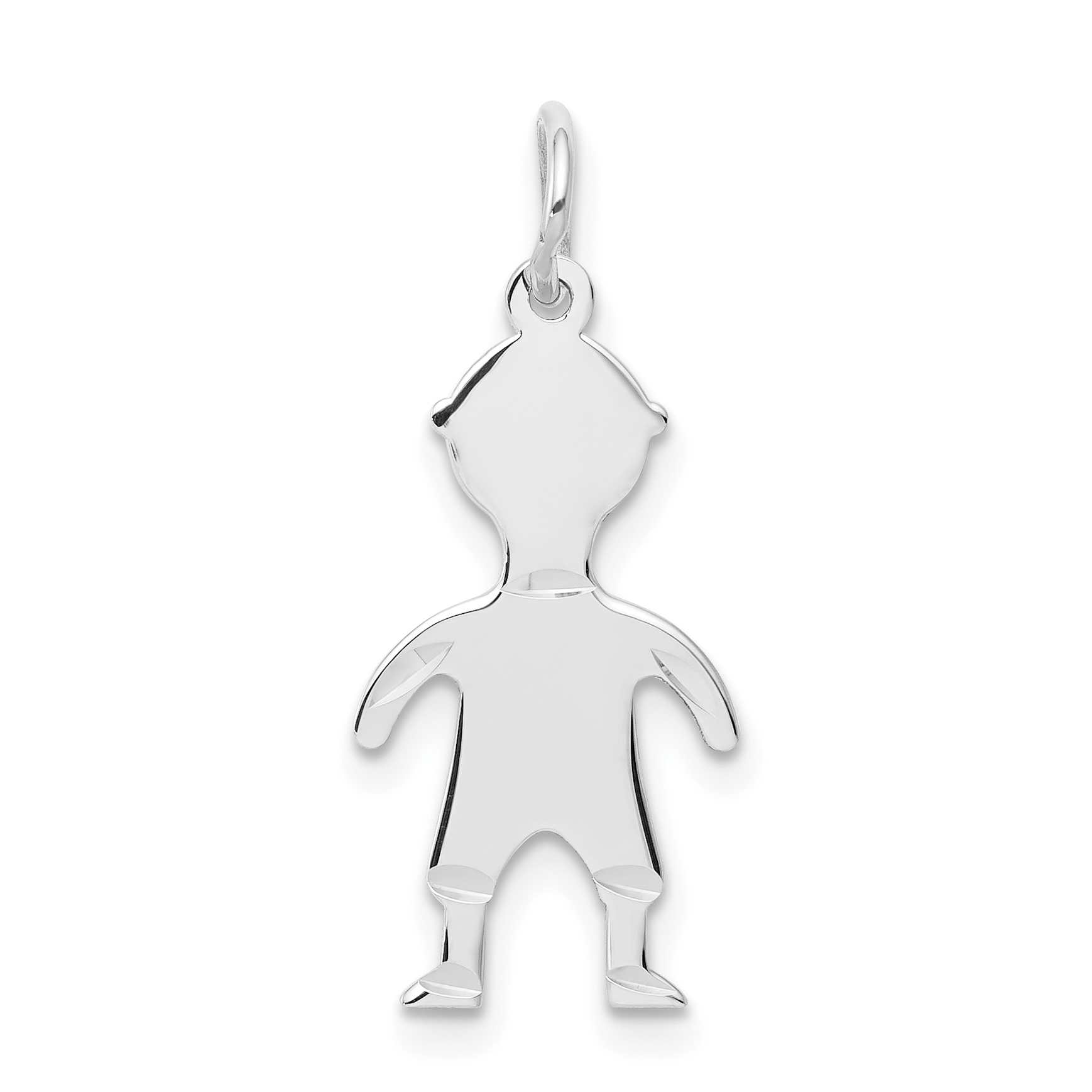 14k White Gold .018 Depth Engravable Boy Charm (XM100/18W)