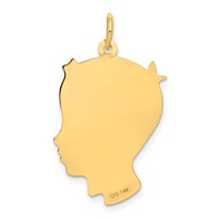 14K .013 Depth Engravable Boy Head Charm view 4