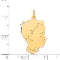 14K .013 Depth Engravable Boy Head Charm view 3