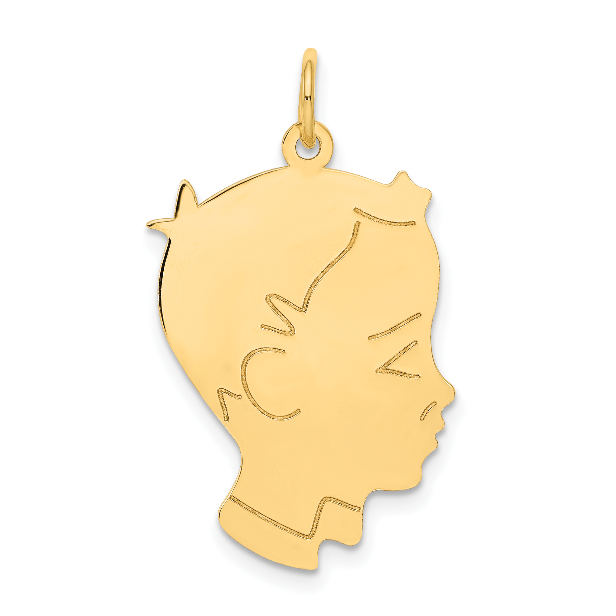 14k .013 Depth Engravable Boy Head Charm (XM101/13)