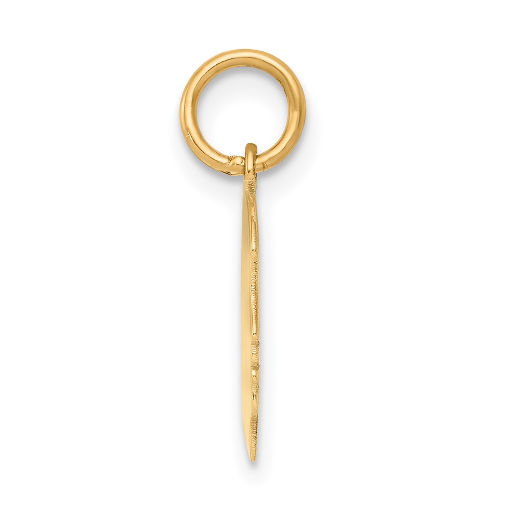 14k Plain Small .027 Gauge Facing Right Engravable Girl Head Charm (XM105/27)