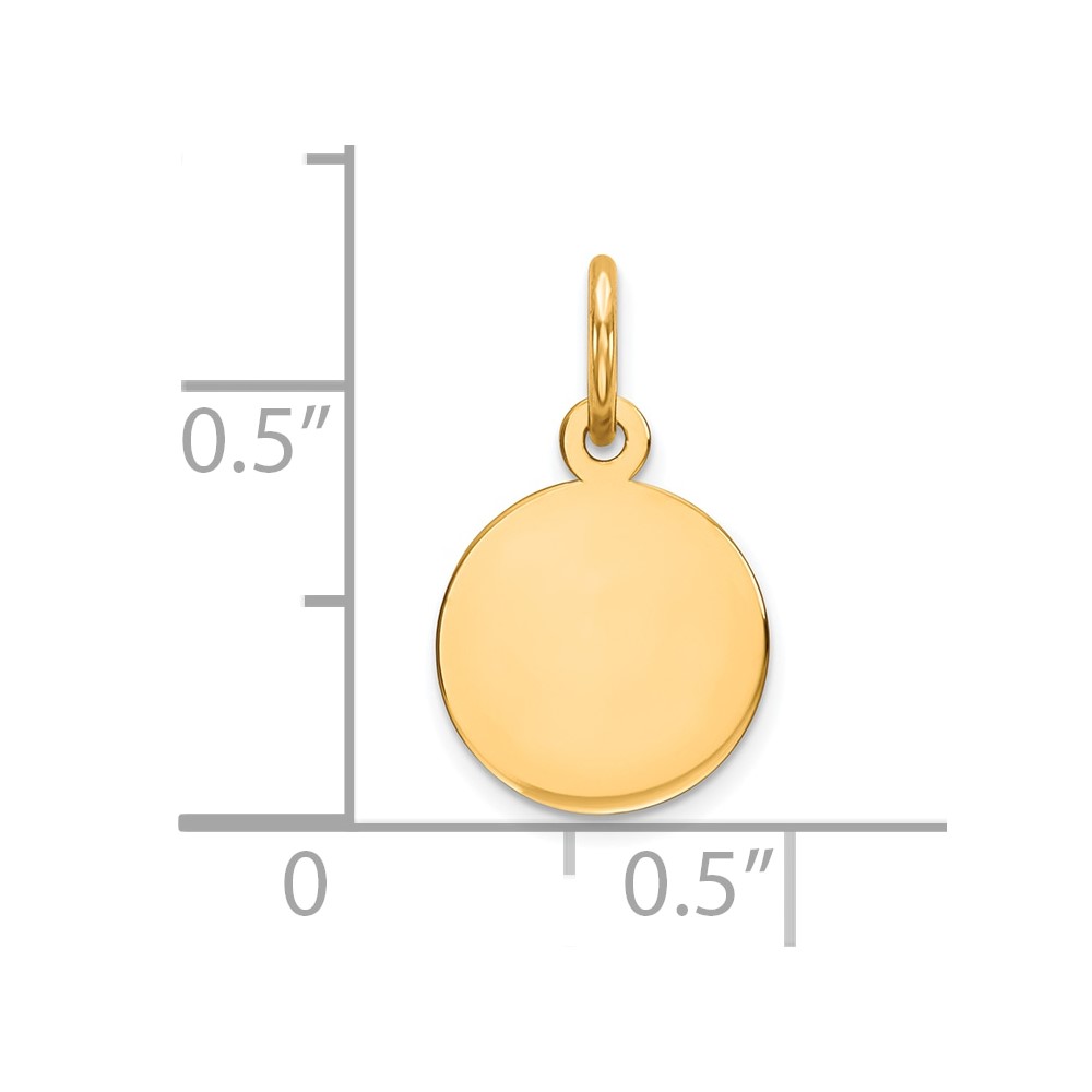 14k Plain .009 Gauge Circular Engravable Disc Charm (XM134/09)