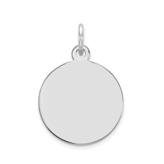 14k White Plain .018 Gauge Circular Engravable Disc Charm
