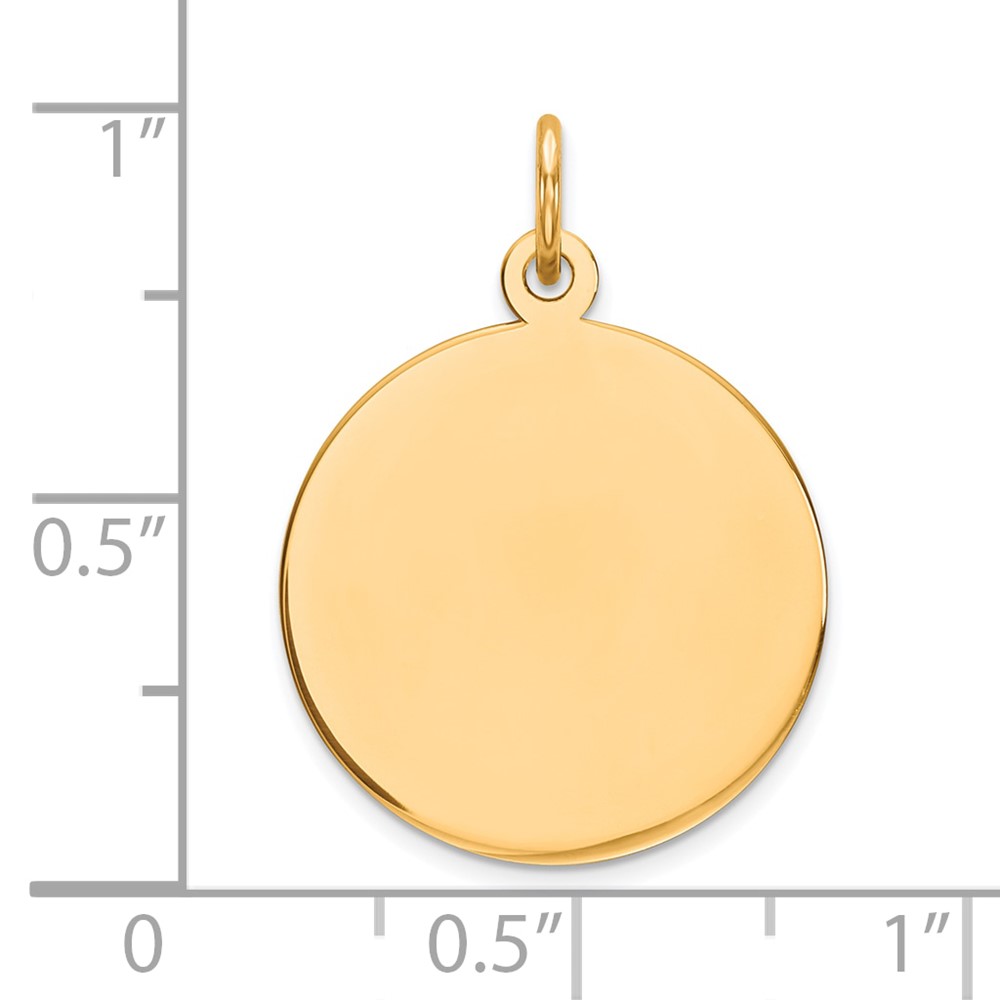 14k Plain .013 Gauge Circular Engravable Disc Charm (XM136/13)