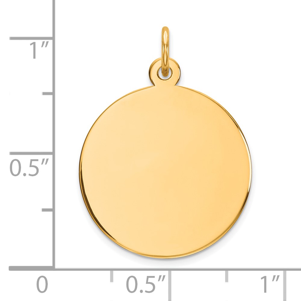 14k Plain .013 Gauge Circular Engravable Disc Charm (XM137/13)