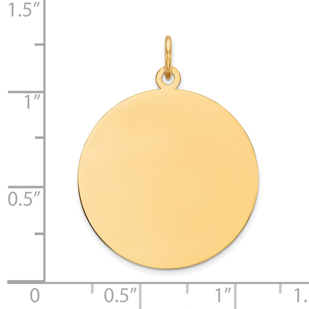 14k Plain .027 Gauge Circular Engravable Disc Charm (XM139/27)
