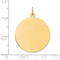 14K Plain .035 Gauge Round Engravable 24mm Disc Charm view 2