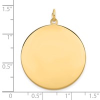 14K Plain .018 Gauge Round Engravable 28mm Disc Charm view 2