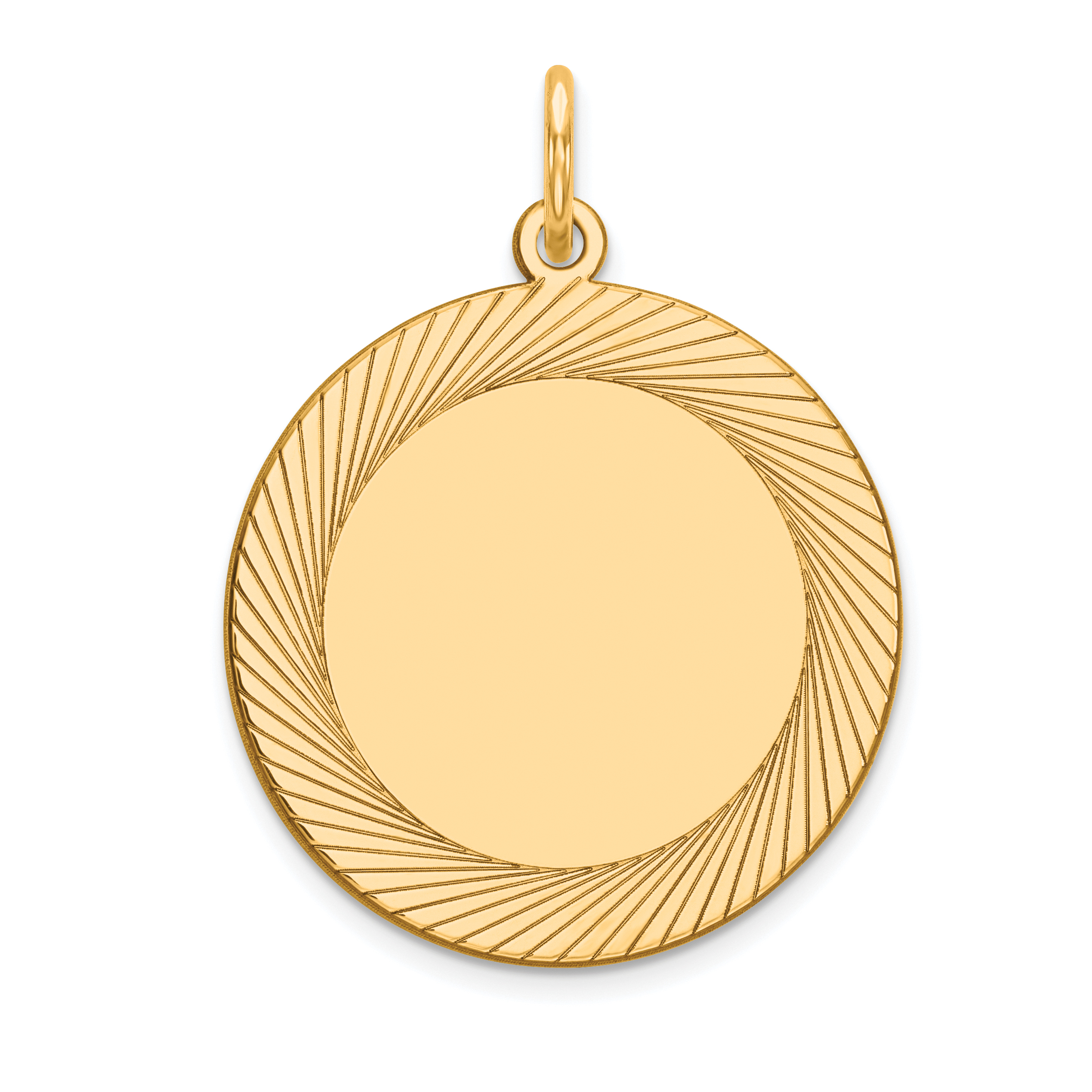 14k Etched Design .027 Gauge Circular Engravable Disc Charm (XM143/27)