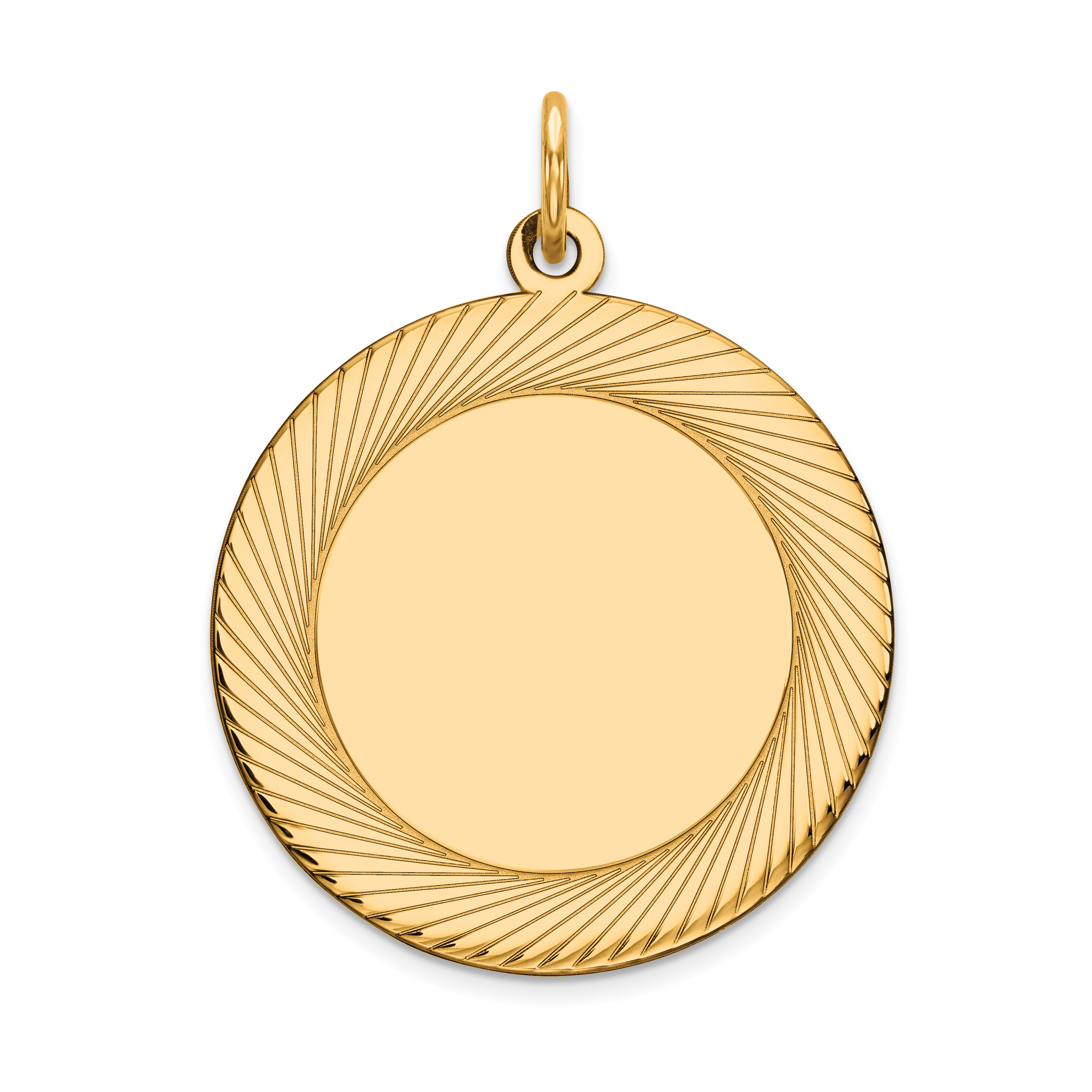 14k Etched Design .018 Gauge Circular Engravable Disc Charm (XM144/18)