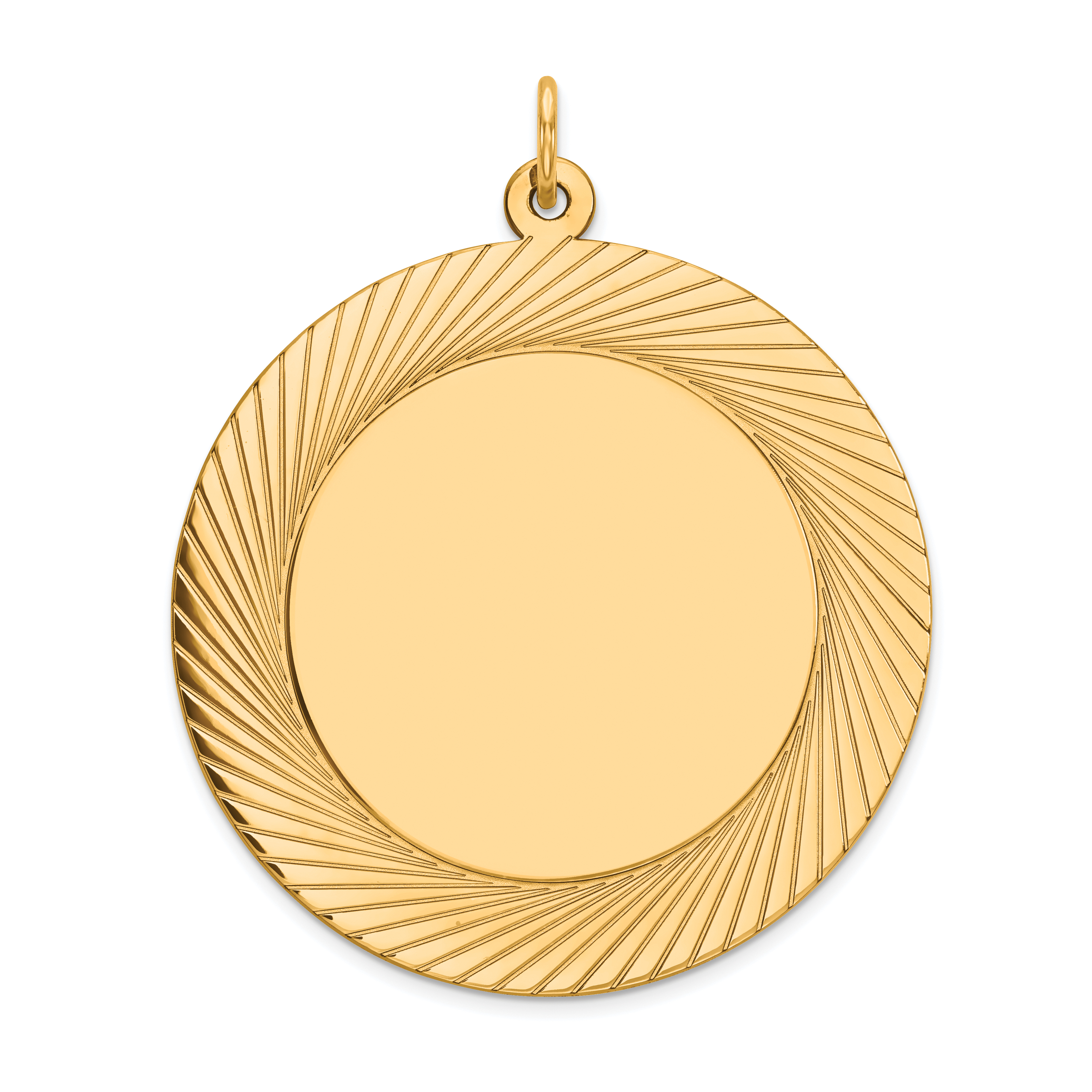 14k Etched Design .018 Gauge Circular Engravable Disc Charm (XM146/18)