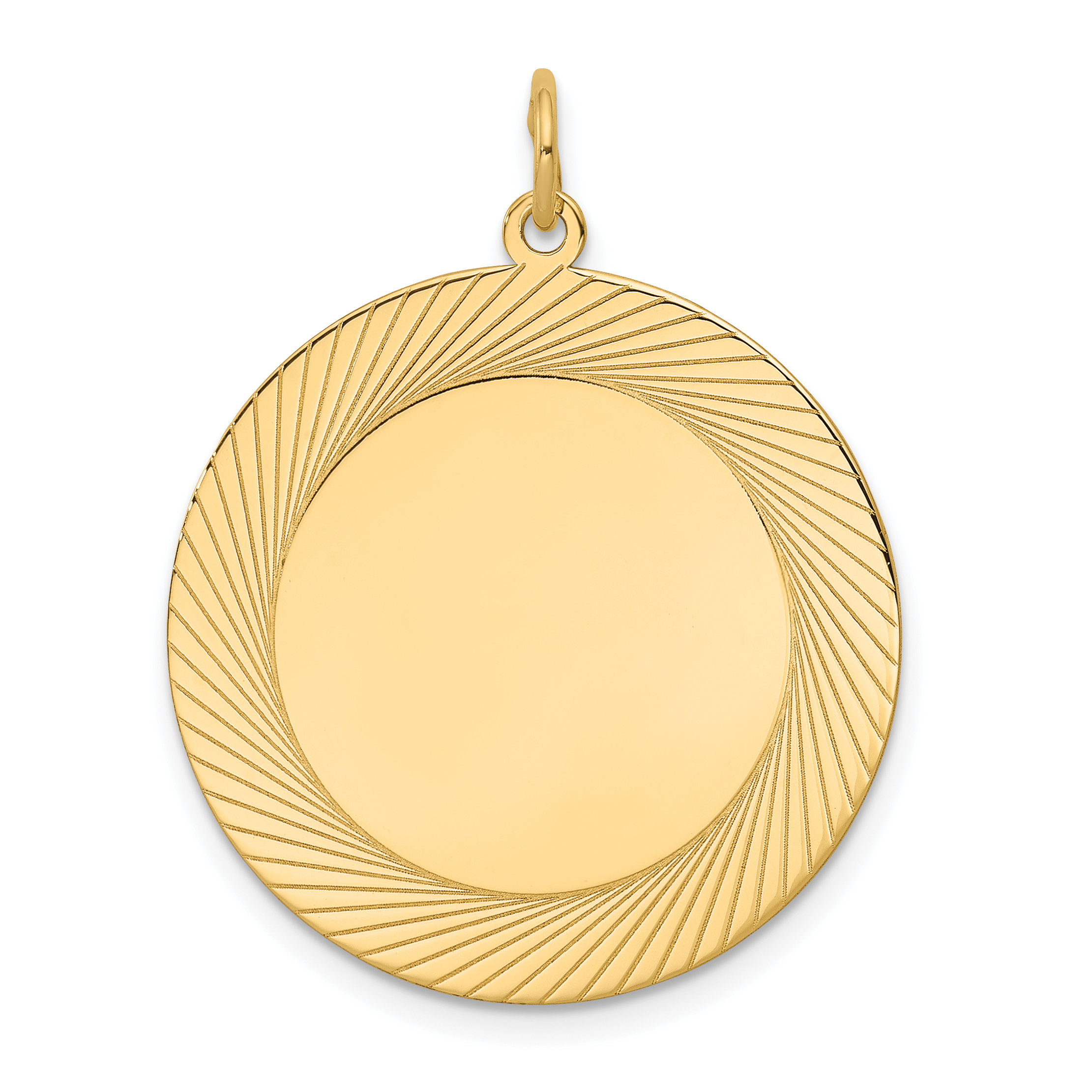 14k Etched Design .018 Gauge Circular Engravable Disc Charm (XM147/18)