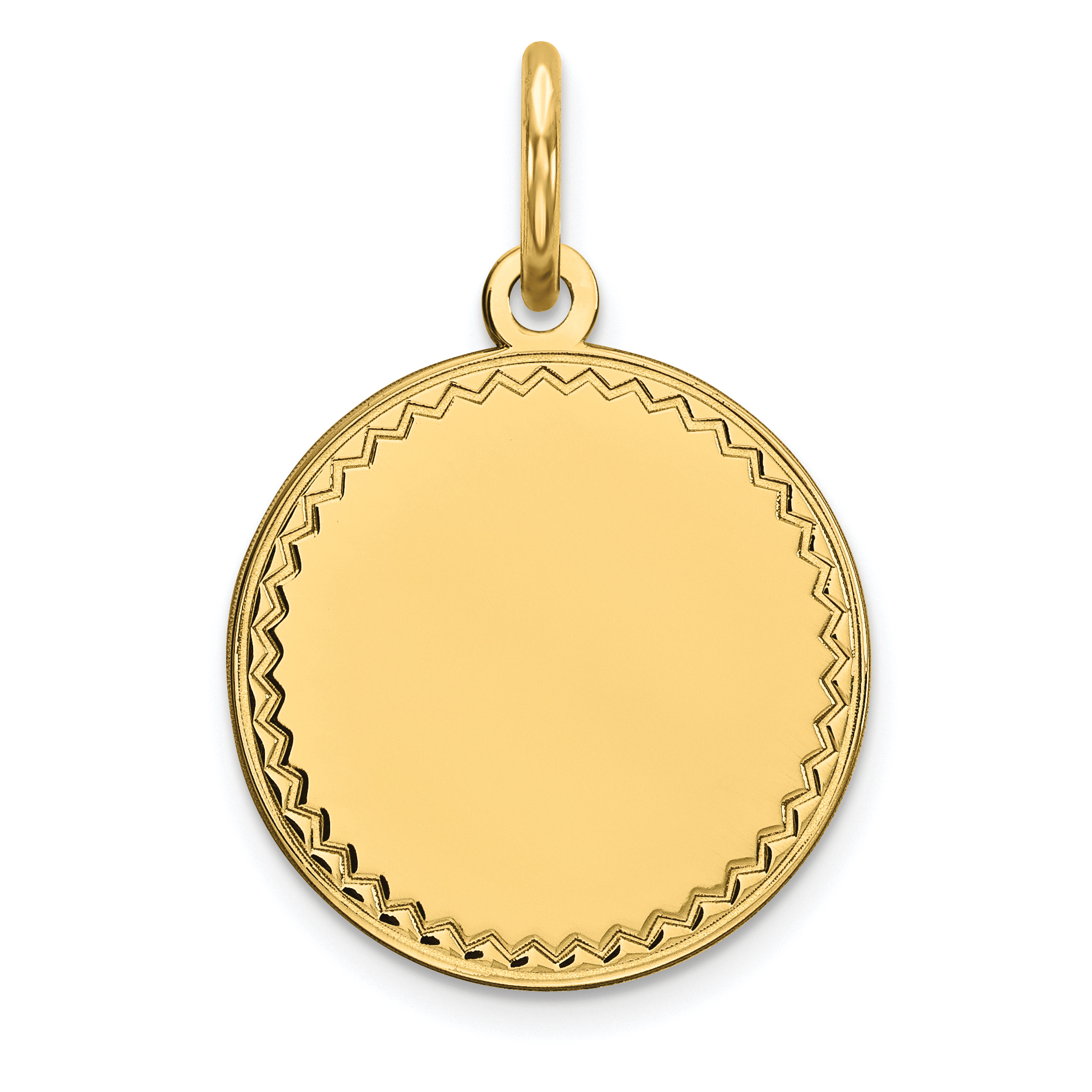 14k Plain .009 Gauge Engravable Round Disc Charm (XM148/09)
