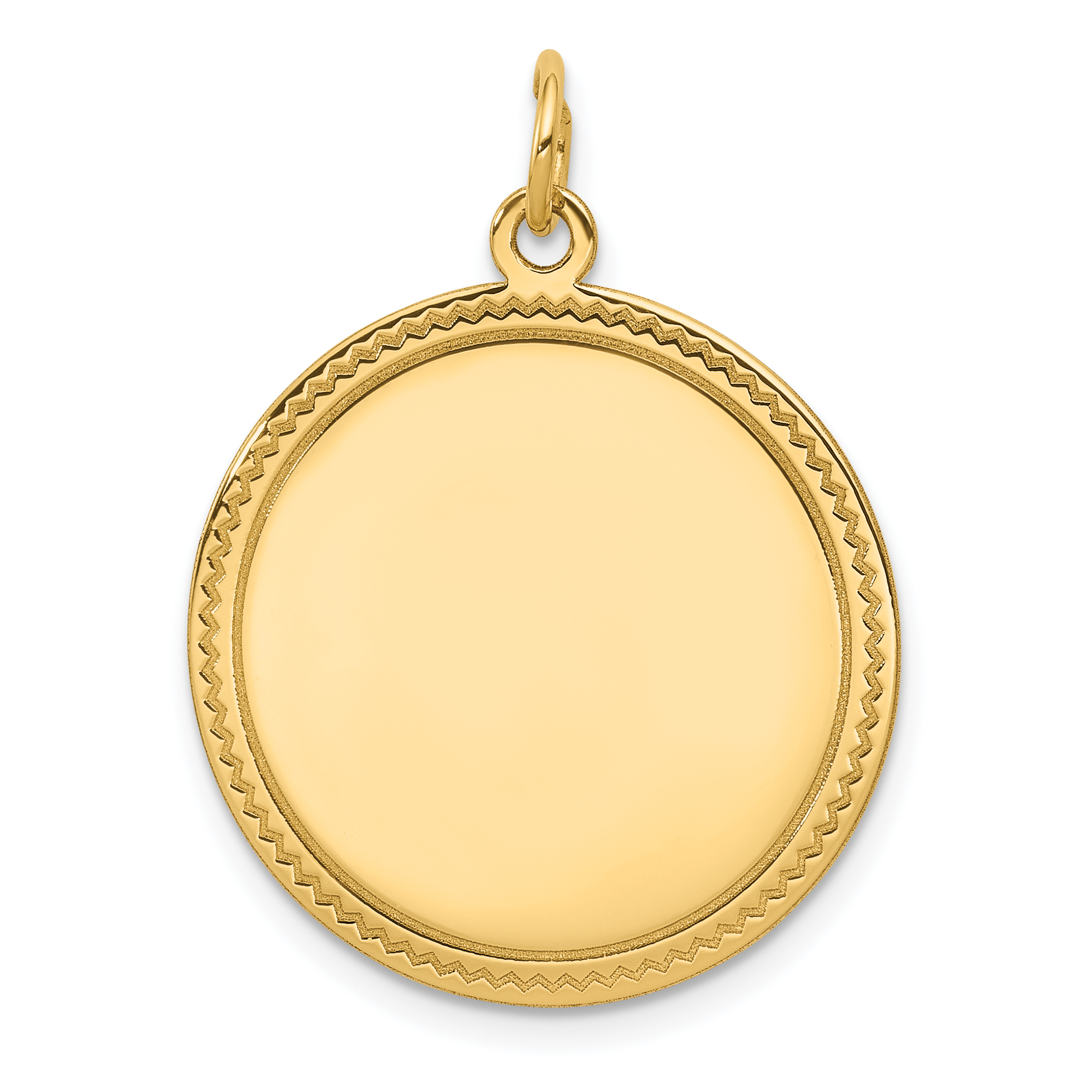 14k Plain .018 Gauge Engravable Round Disc Charm (XM150/18)
