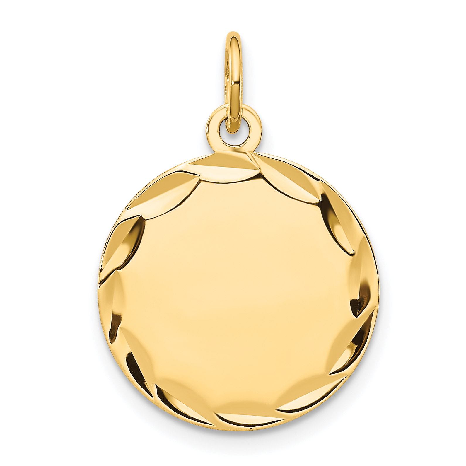14k Etched .009 Gauge Engravable Round Disc Charm (XM154/09)